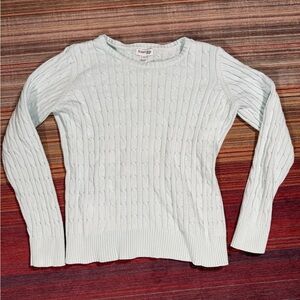 St. John's Bay Cable Knit Sweater - Soft Mint